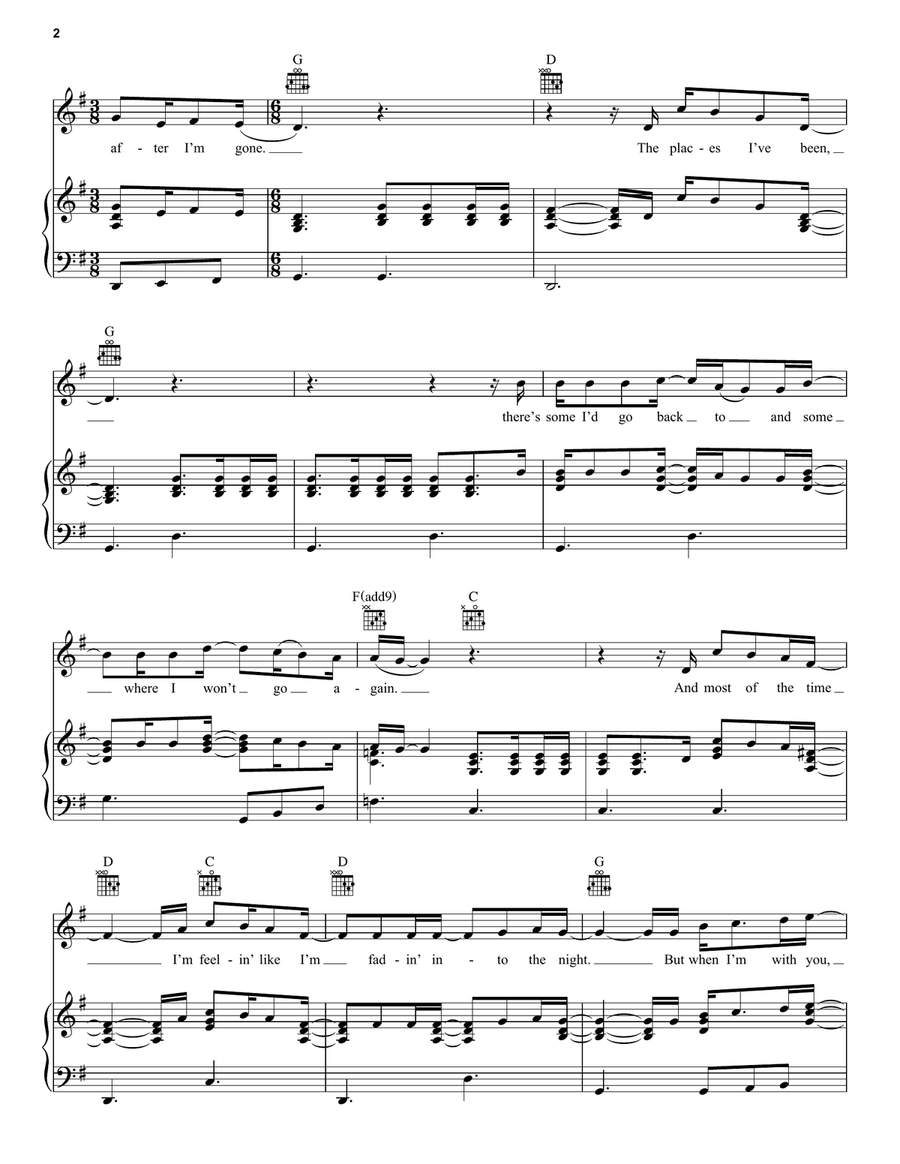 When I'm With You When I'm With You Piano, Vocal, Guitar scores gallery preview page 2