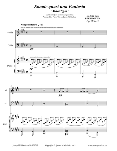 Beethoven: Adagio from the Moonlight Sonata for Piano Trio