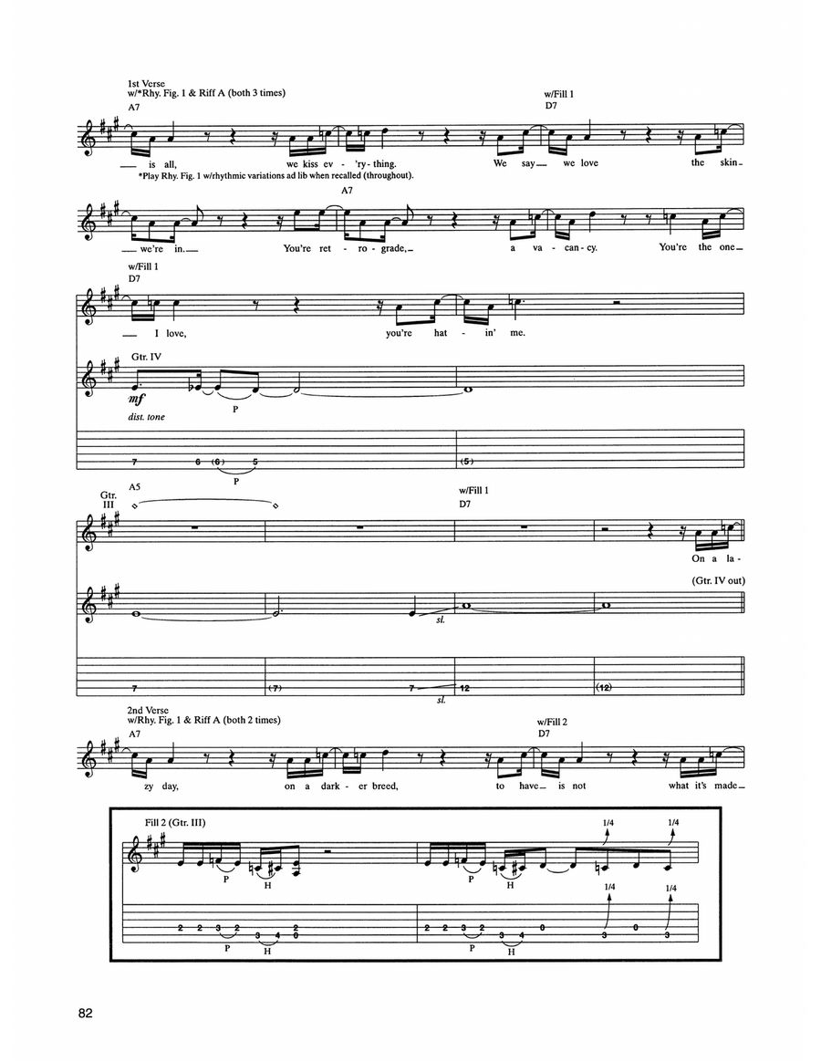Monkey Monkey Guitar Tablature scores gallery preview page 2