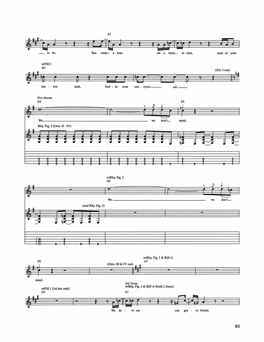 Monkey Monkey Guitar Tablature scores gallery preview page 3