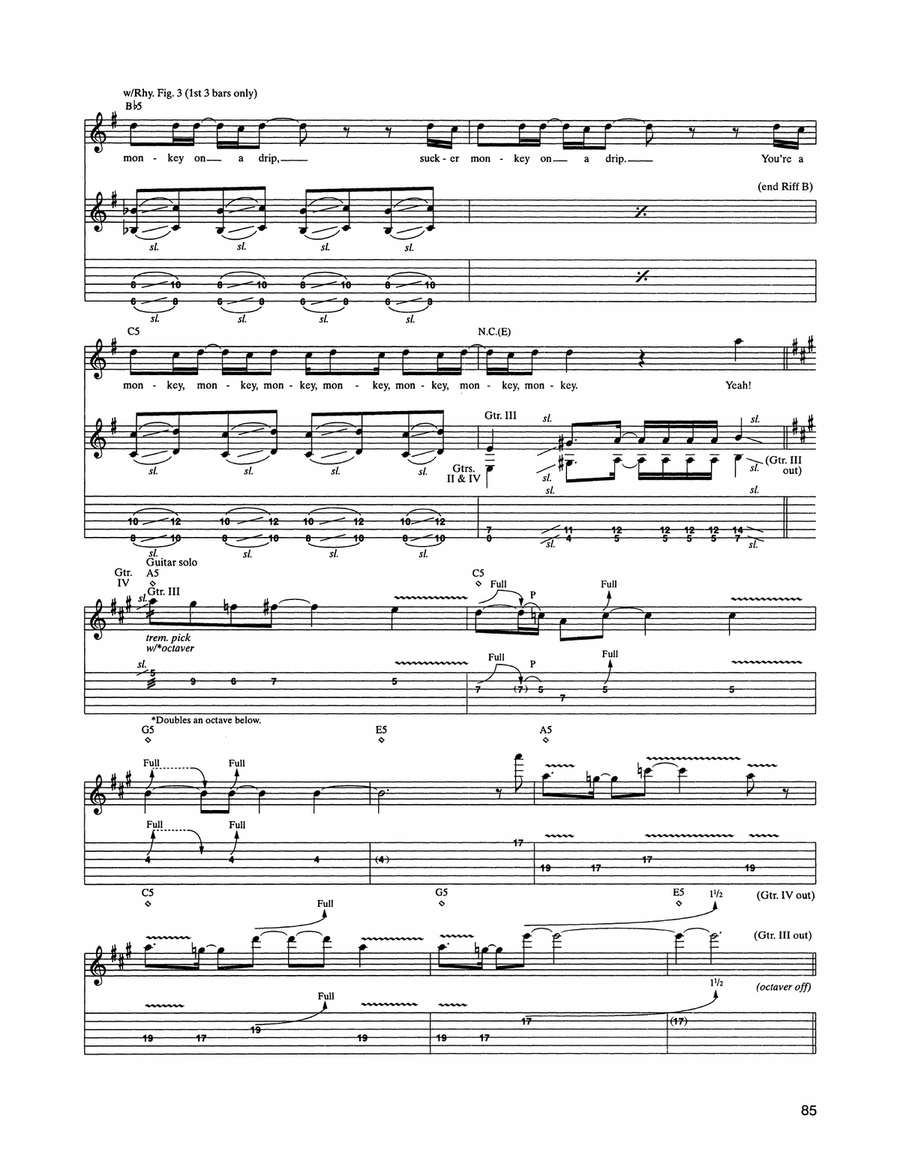 Monkey Monkey Guitar Tablature scores gallery preview page 5