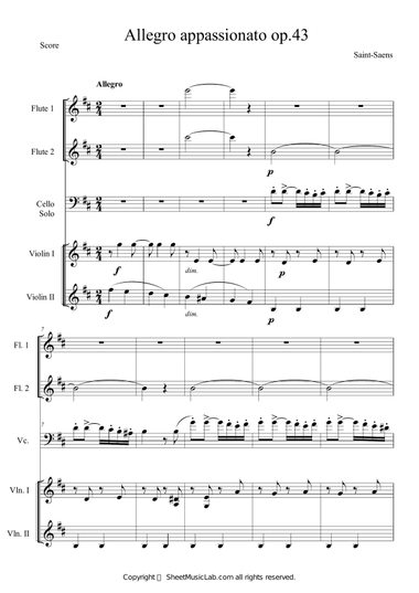Allegro appassionato for Cello and Piano in B minor, Op.43