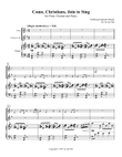 Come, Christians, Join to Sing for Flute, Clarinet and Piano
