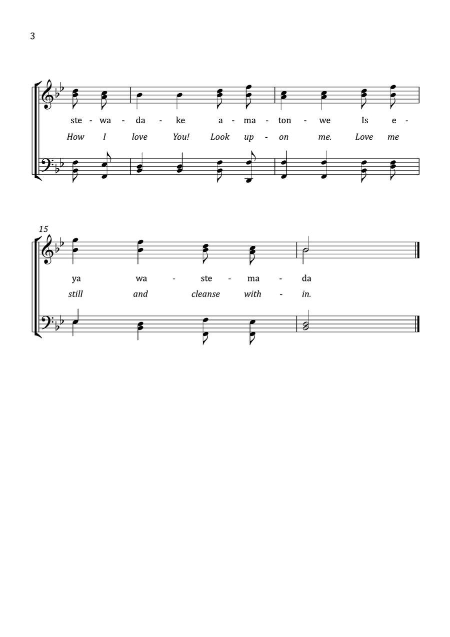 Hymn - Hear the Good News of Salvation 'Wotanin Waste Nahon Po' for SABB 4-Part scores gallery preview page 4