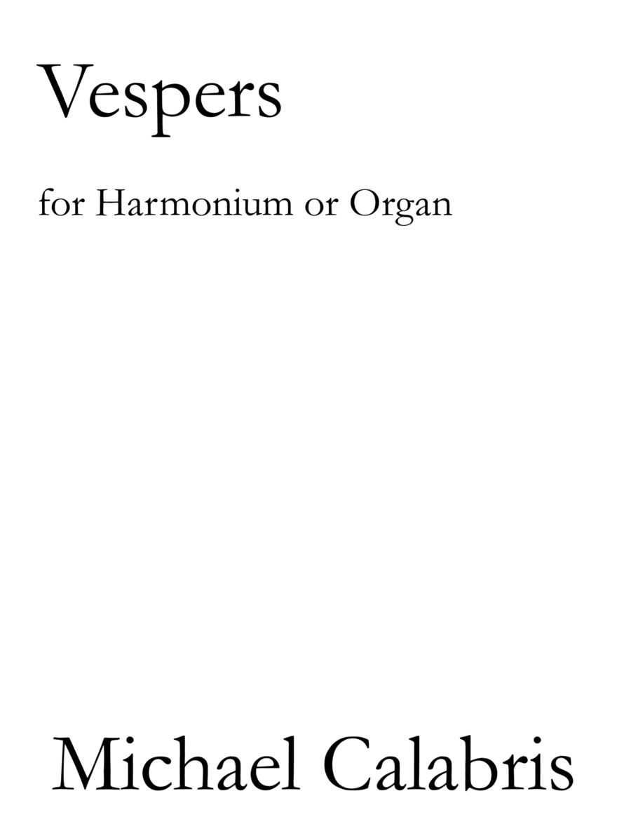 Vespers (for Harmonium or Organ) Harmonium scores gallery preview page 1