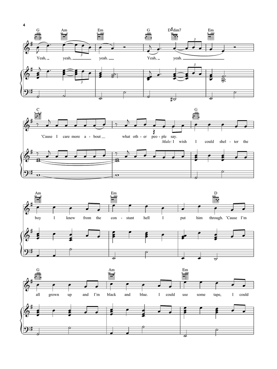 What Other People Say What Other People Say Piano, Vocal, Guitar scores gallery preview page 4