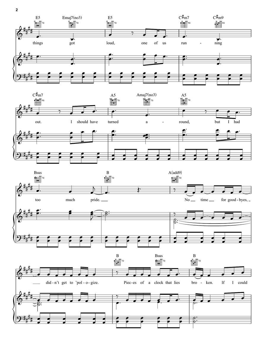 Unsaid Emily (from Julie and the Phantoms) Piano, Vocal, Guitar scores gallery preview page 2