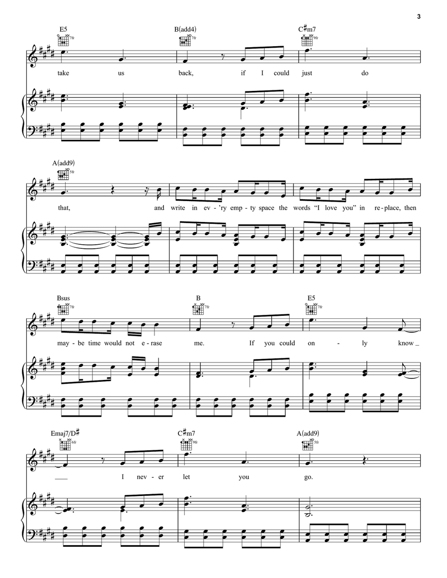 Unsaid Emily (from Julie and the Phantoms) Piano, Vocal, Guitar scores gallery preview page 3