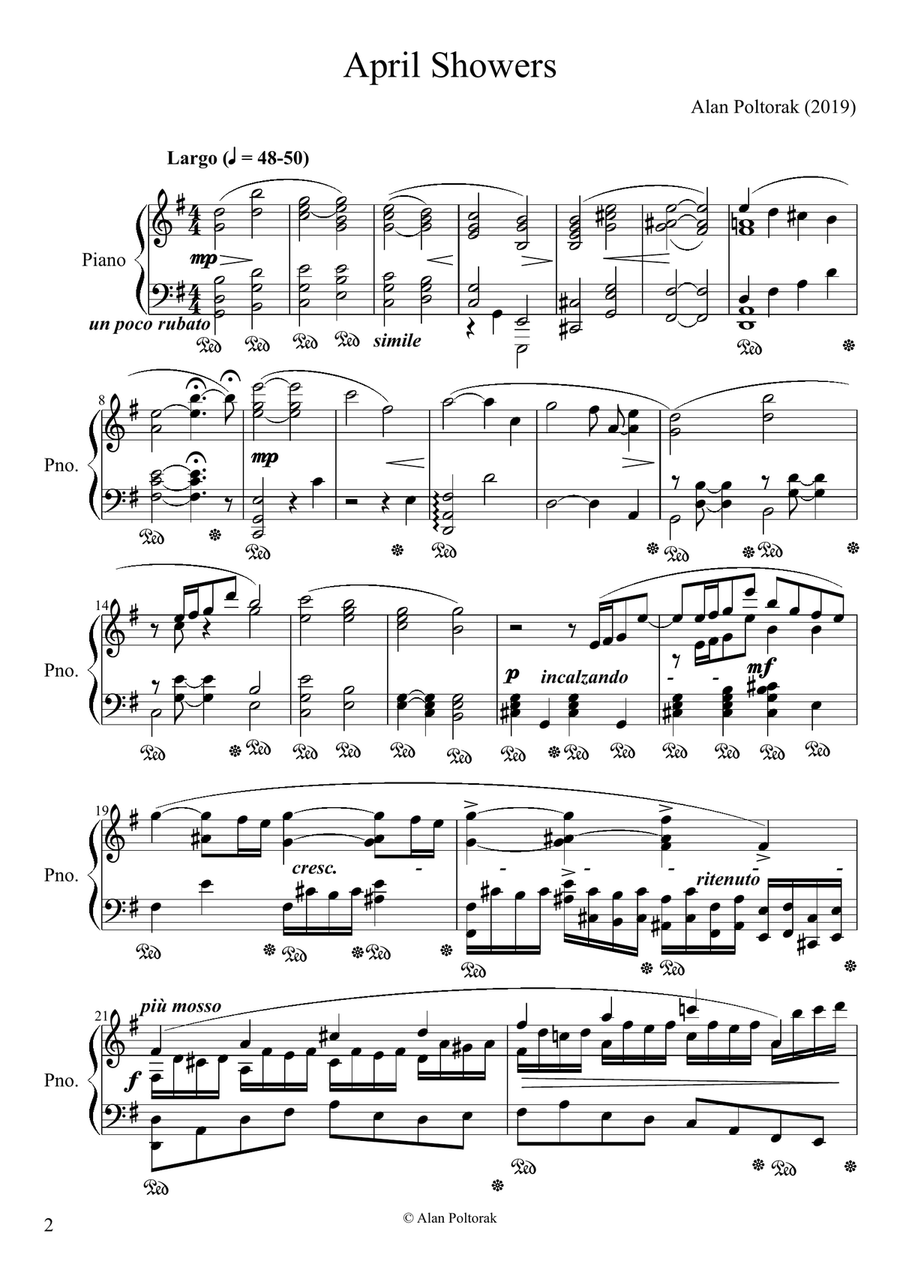 April Showers April Showers Piano Solo scores gallery preview page 2
