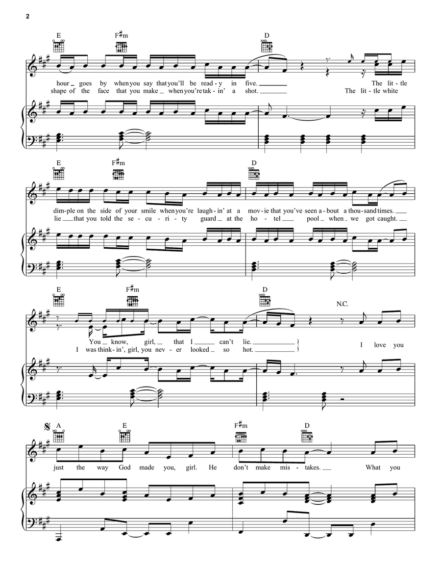 Just The Way Just The Way Piano, Vocal, Guitar scores gallery preview page 2