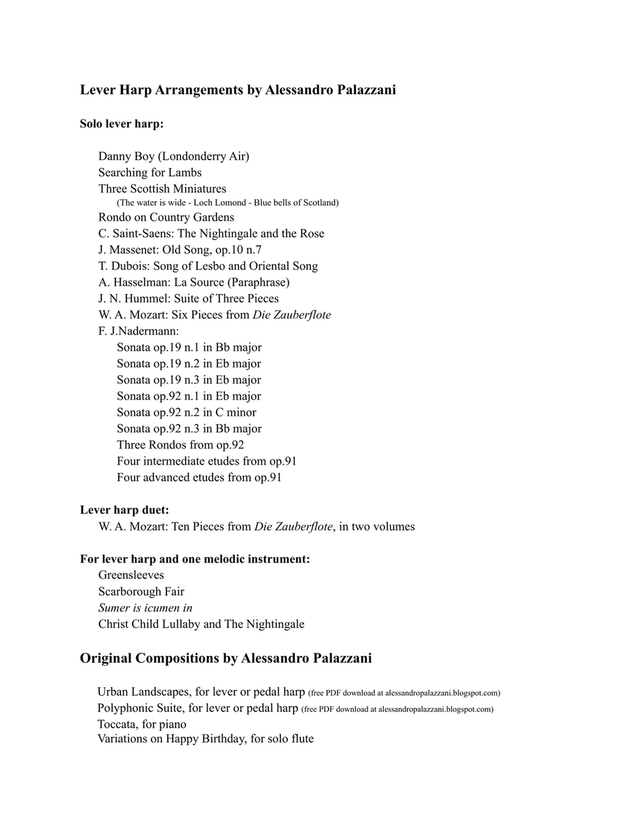 The Nightingale and the Rose - arranged for lever harp Celtic Harp scores gallery preview page 3