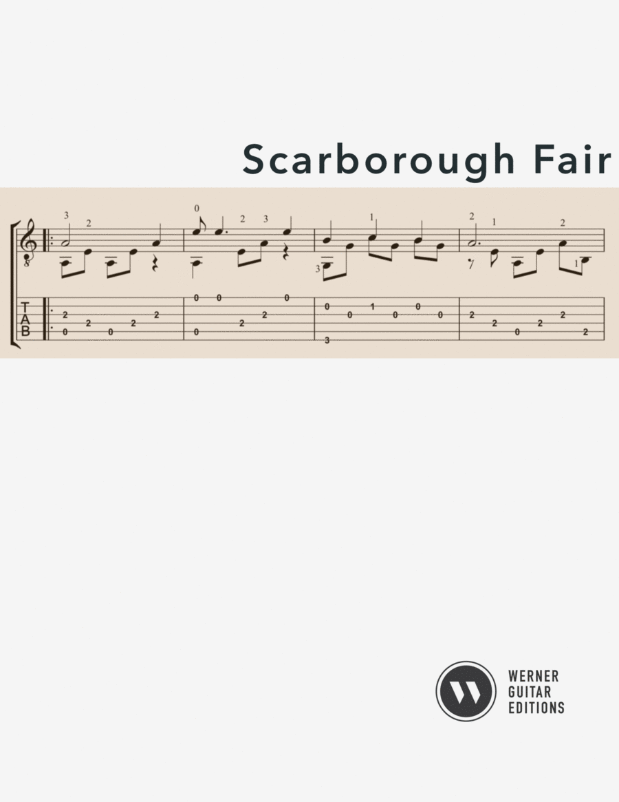 Scarborough Fair for Classical Guitar Acoustic Guitar scores gallery preview page 1