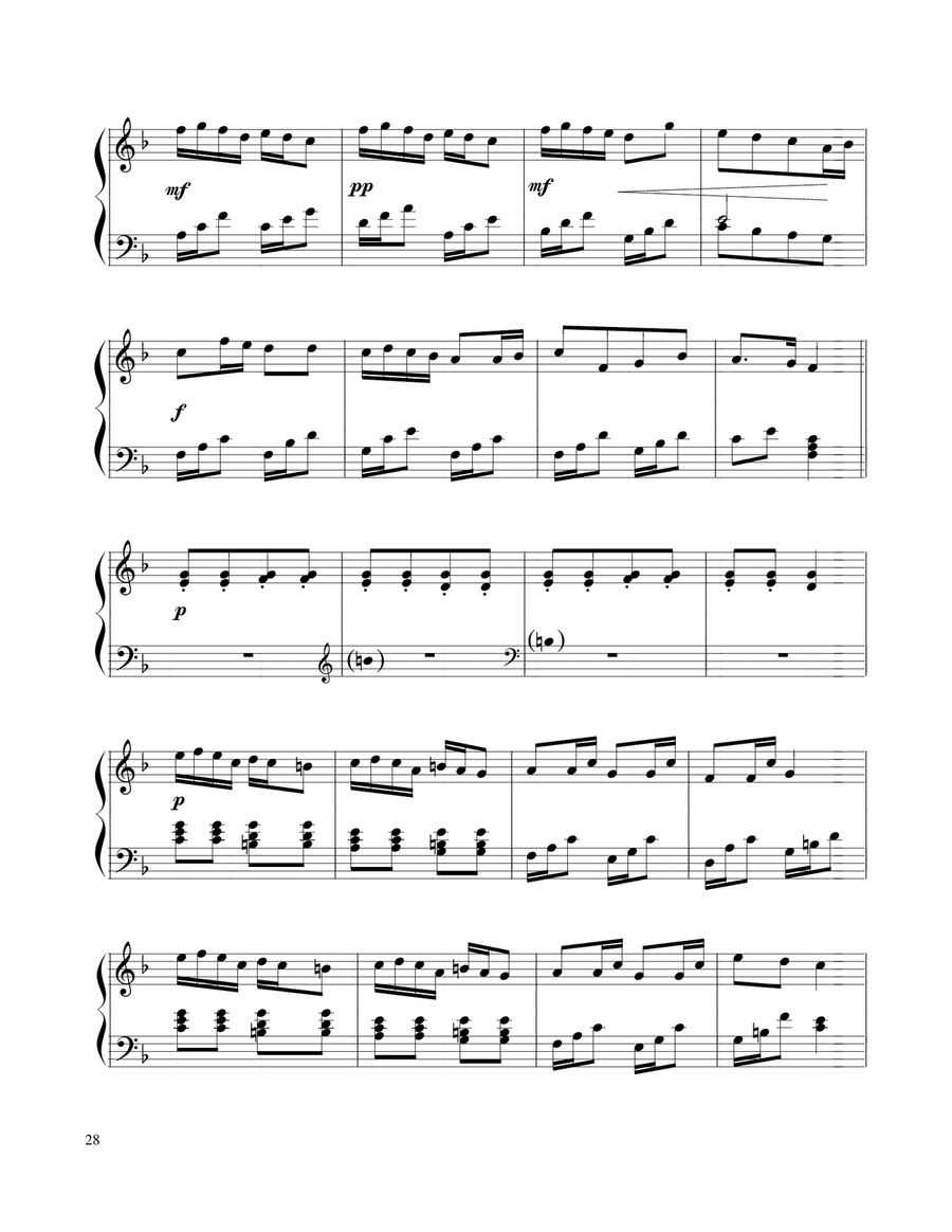 Rondo on Country Gardens for lever harp or piano Small Ensemble scores gallery preview page 5