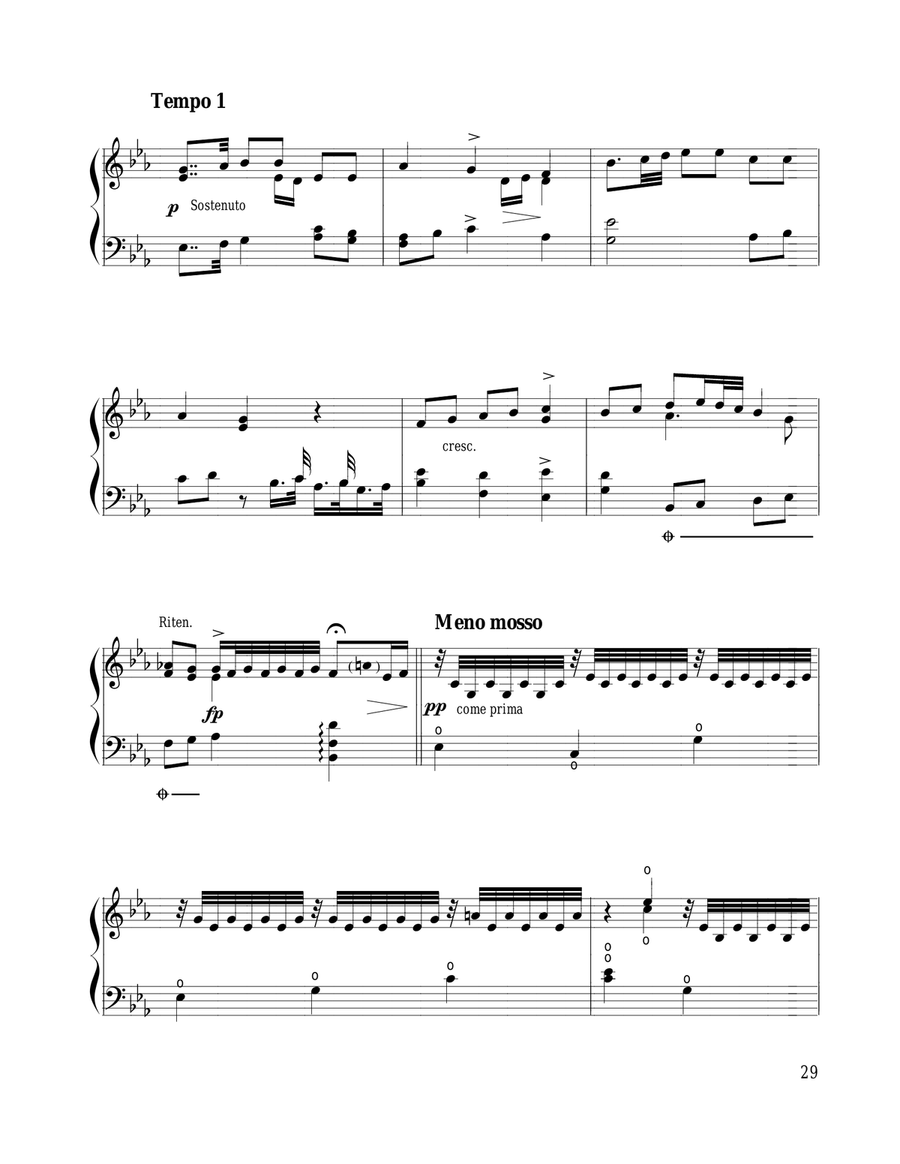 Old Song (Vieille Chanson) for lever harp Celtic Harp scores gallery preview page 6
