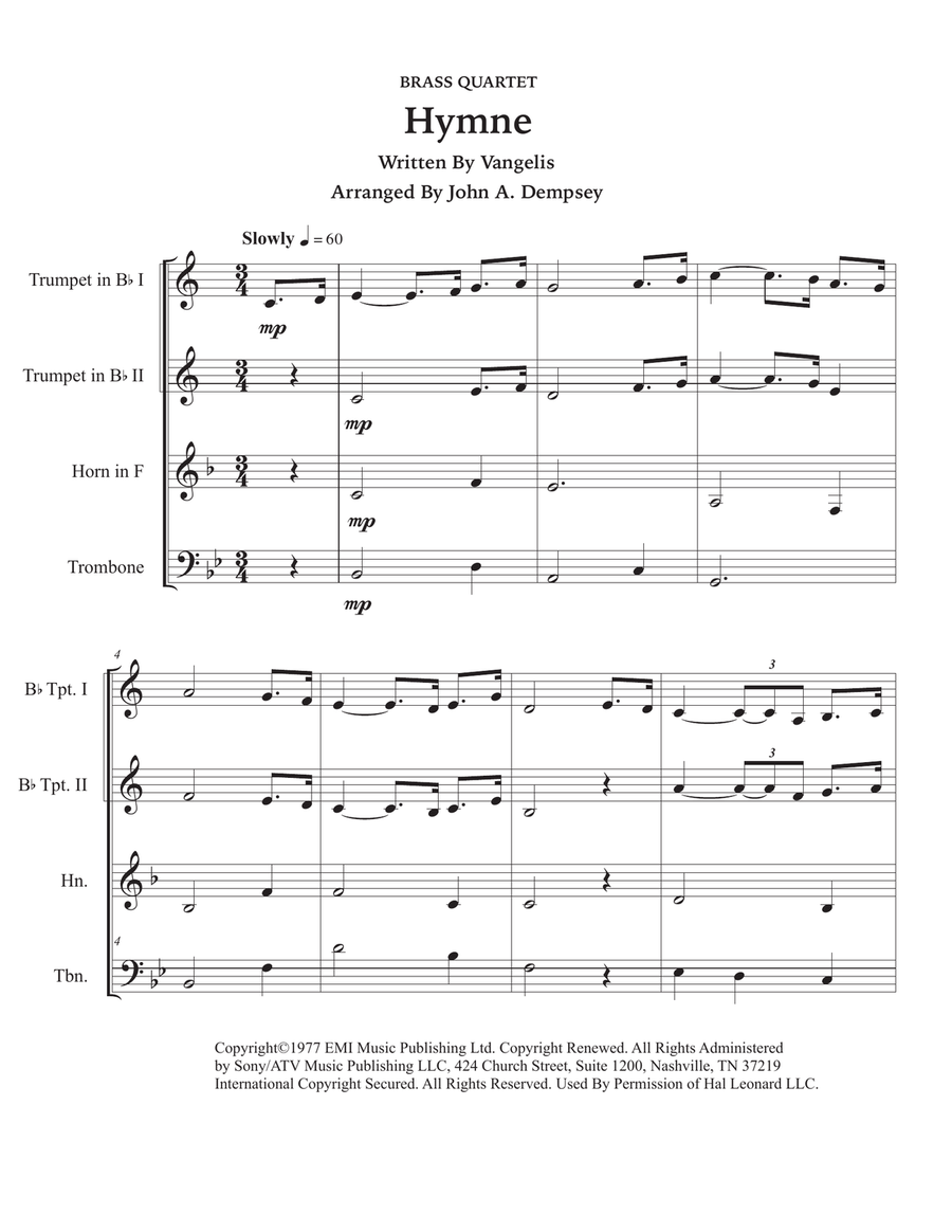 Hymne Brass Ensemble scores gallery preview page 5