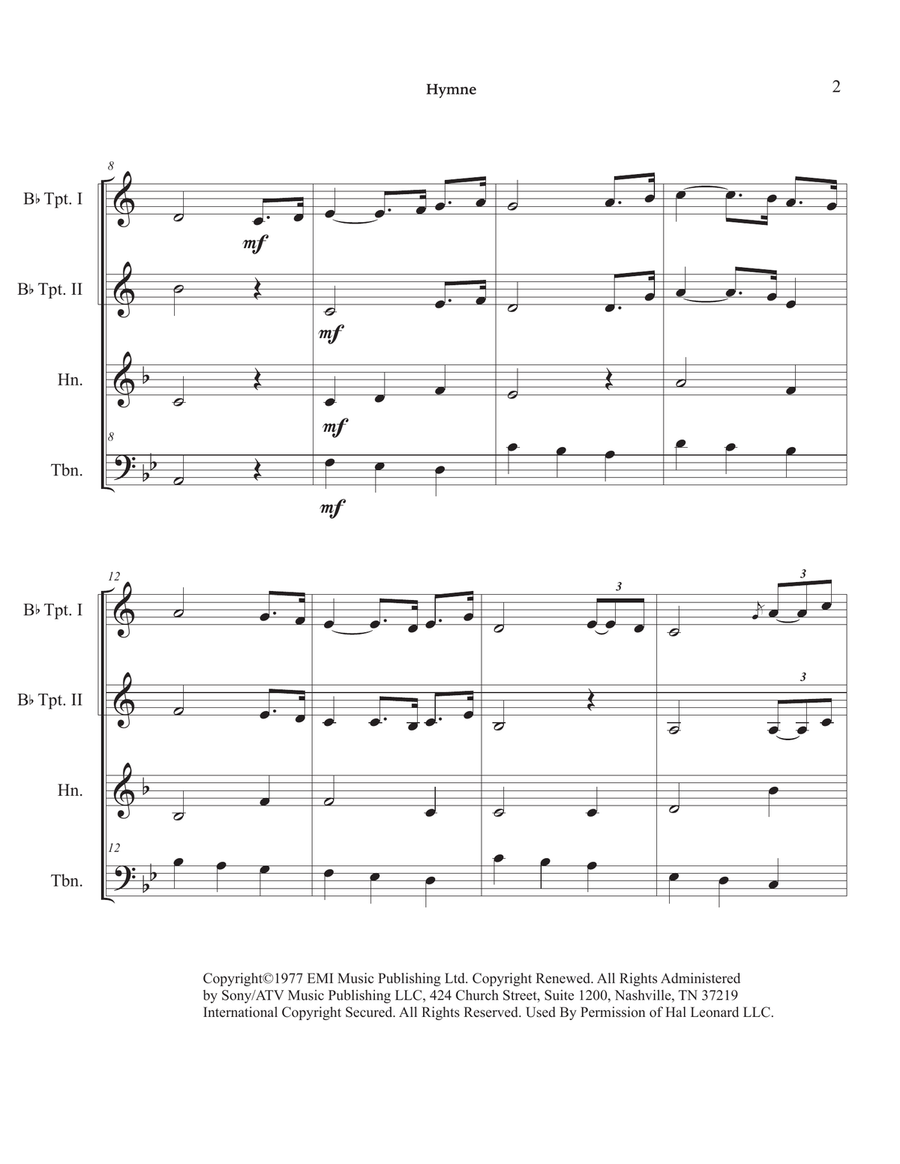 Hymne Brass Ensemble scores gallery preview page 6