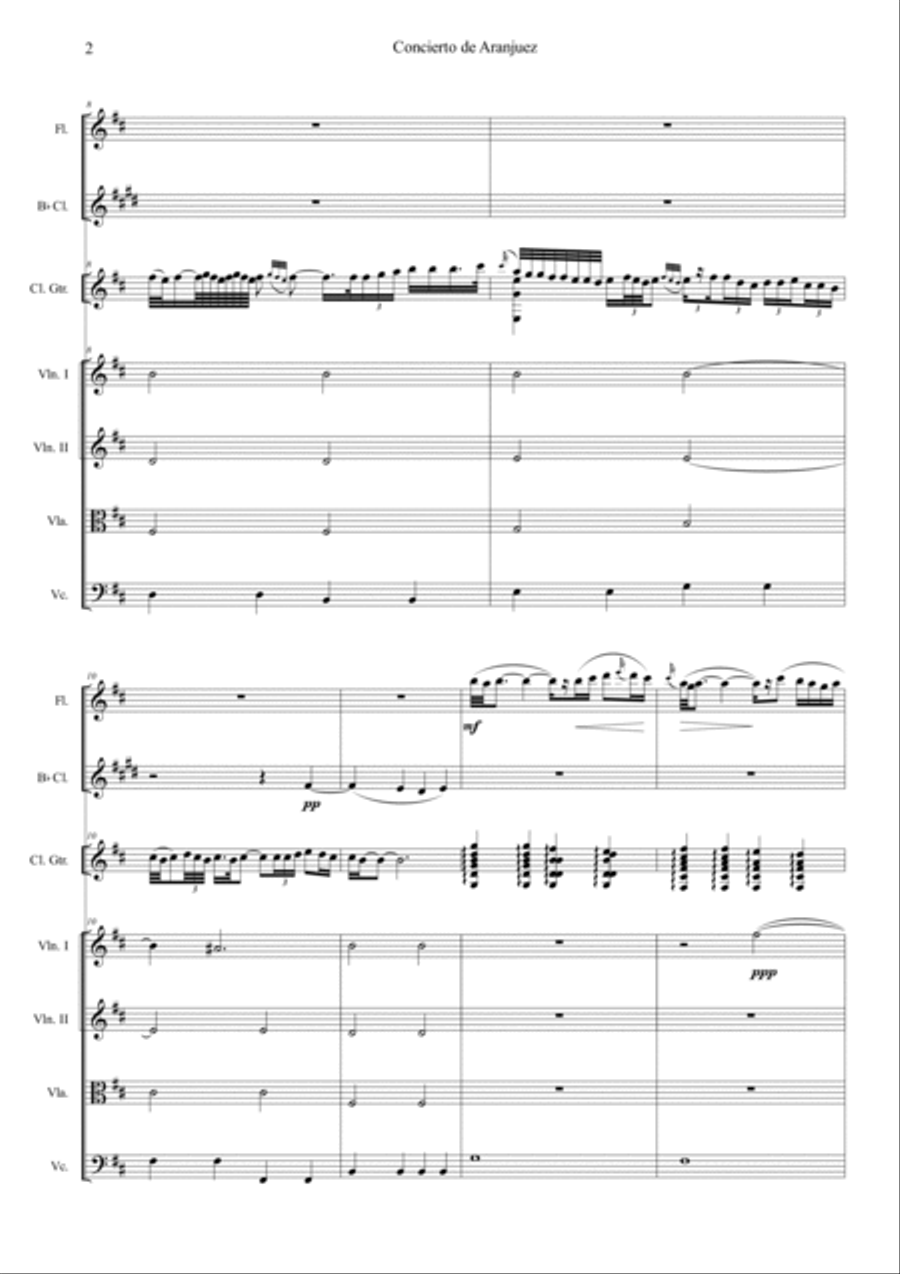 Concierto de Aranjuez II. Adagio Orchestra scores gallery preview page 2