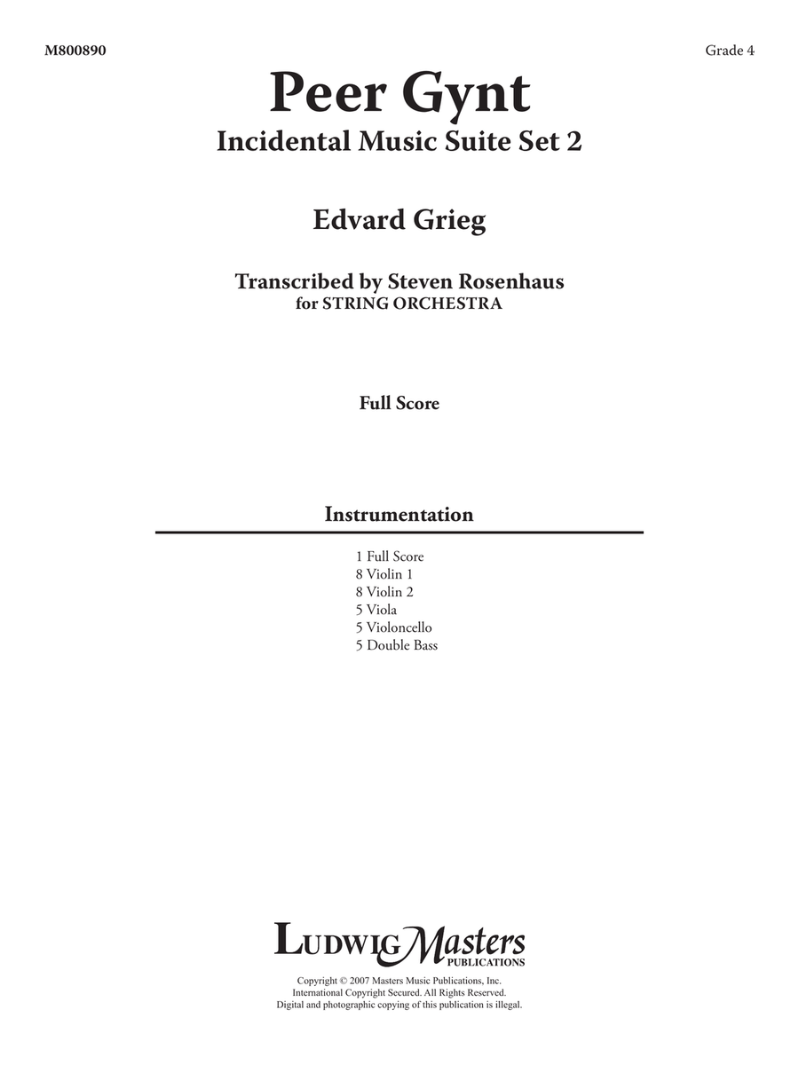 Peer Gynt: Incidental Music Suite, Set 2 for String Orchestra String Orchestra scores gallery preview page 3