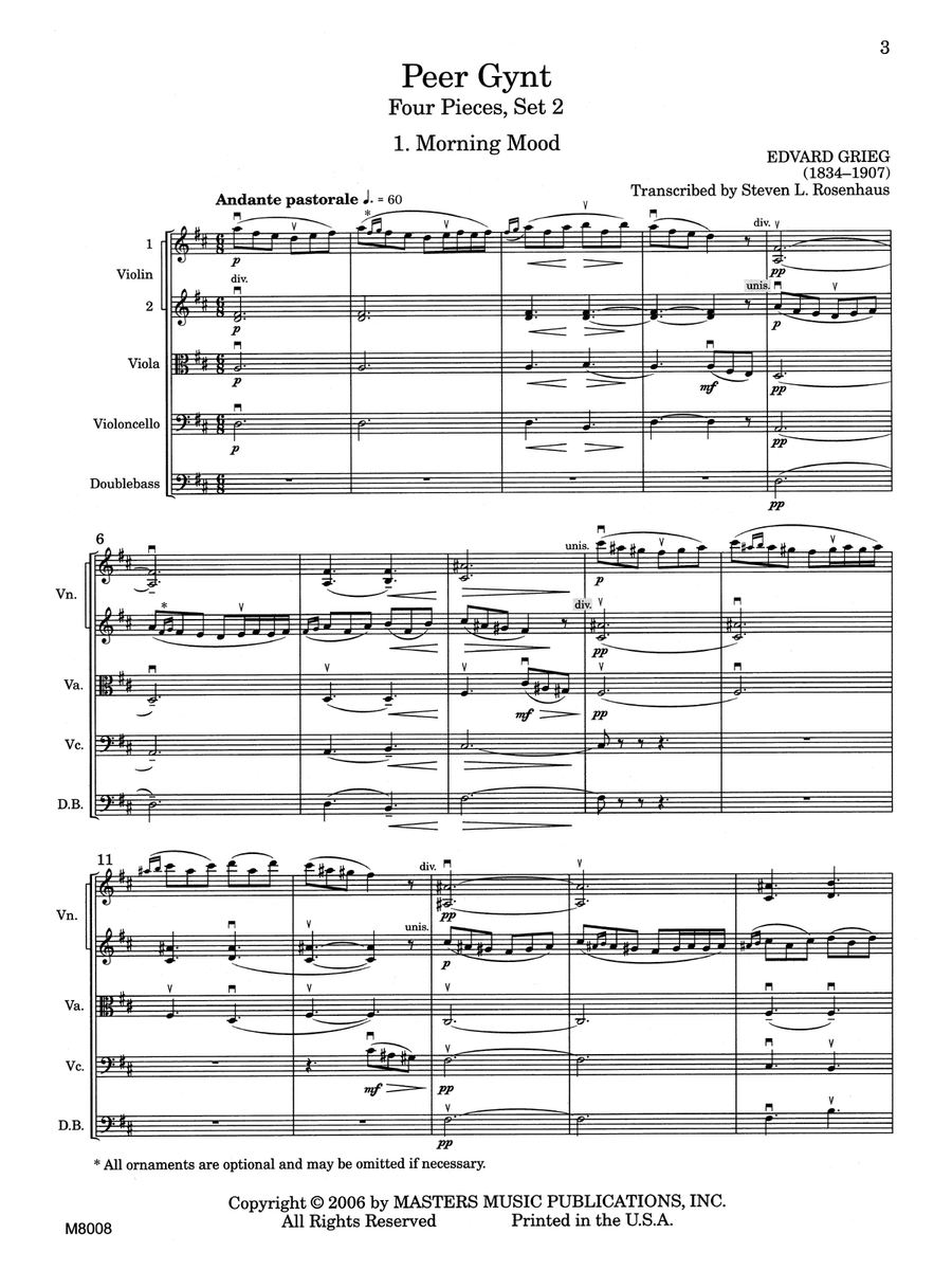 Peer Gynt: Incidental Music Suite, Set 2 for String Orchestra String Orchestra scores gallery preview page 5