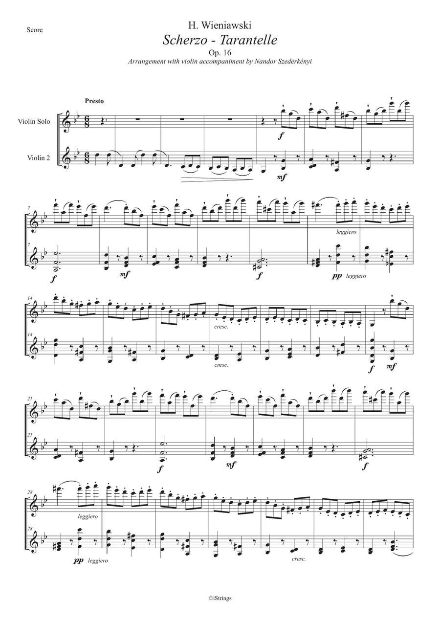 Scherzo Tarantelle Scherzo Tarantelle Violin Solo scores gallery preview page 2