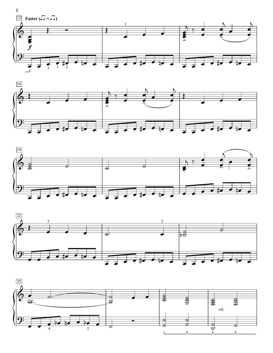 When The Saints Go Marching In [Boogie-woogie version] (arr. Eugénie Rocherolle) Piano Solo scores gallery preview page 2