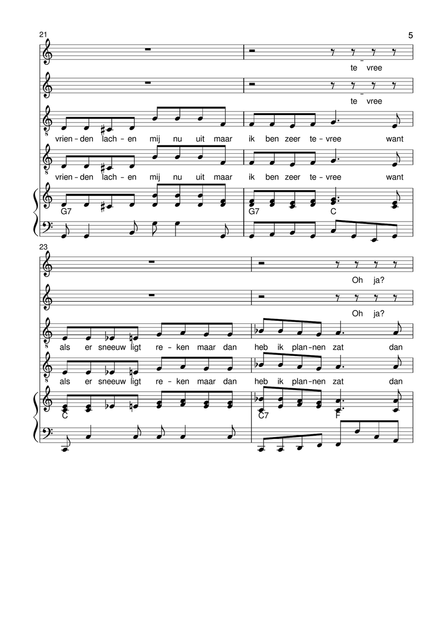 Mijn oude Arreslee - a Dutch Christmas Song - Mixed Choir - SATB - Various 4-Part scores gallery preview page 5