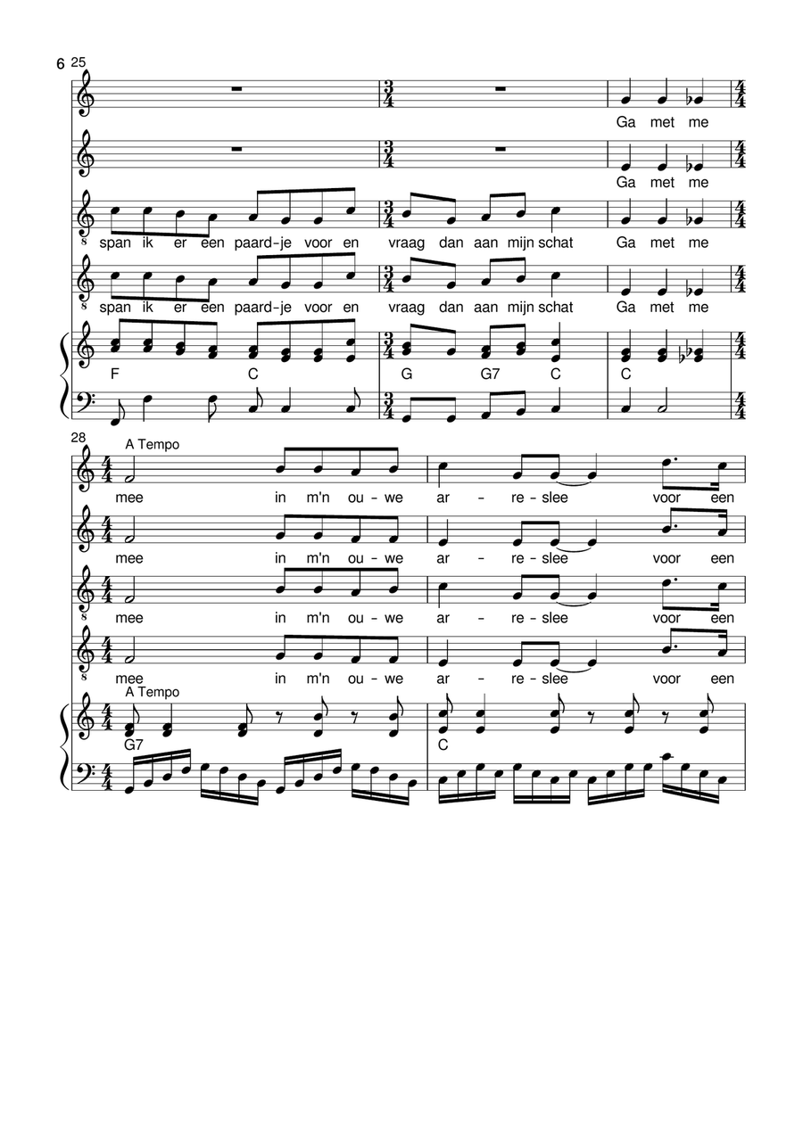 Mijn oude Arreslee - a Dutch Christmas Song - Mixed Choir - SATB - Various 4-Part scores gallery preview page 6