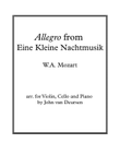 Allegro from Eine Kleine Nachtmusik, for Violin, Cello and Piano