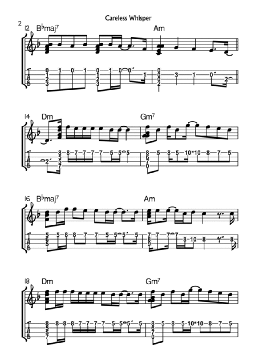 Careless Whisper Ukulele scores gallery preview page 2