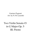 Two Violin Sonata #3 in G Major Op. 5 III. Presto