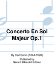 Concerto En Sol Majeur Op. 1
