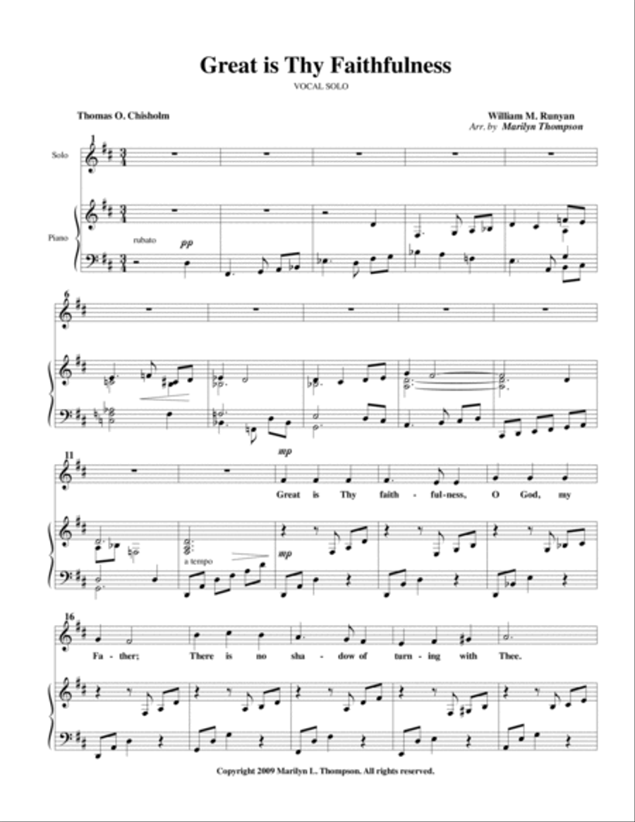 Great Is Thy Faithfulness Voice scores gallery preview page 2