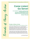 COME LISTEN! GO SERVE! (Celebrating the Spirit's calling to live in The Beloved Community.)