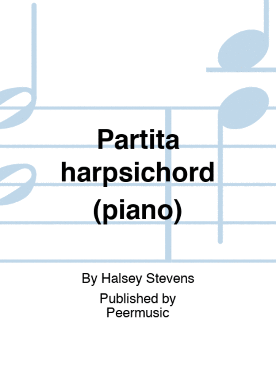 Partita harpsichord (piano) Harpsichord scores gallery preview page 1