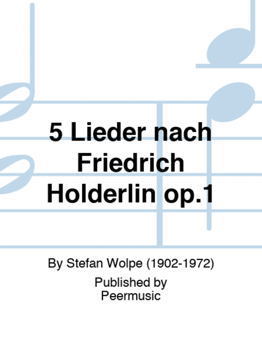 5 Lieder nach Friedrich Hölderlin op.1 Alto Voice scores gallery preview page 1