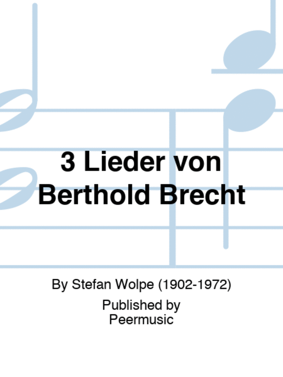 3 Lieder von Berthold Brecht Low Voice scores gallery preview page 1