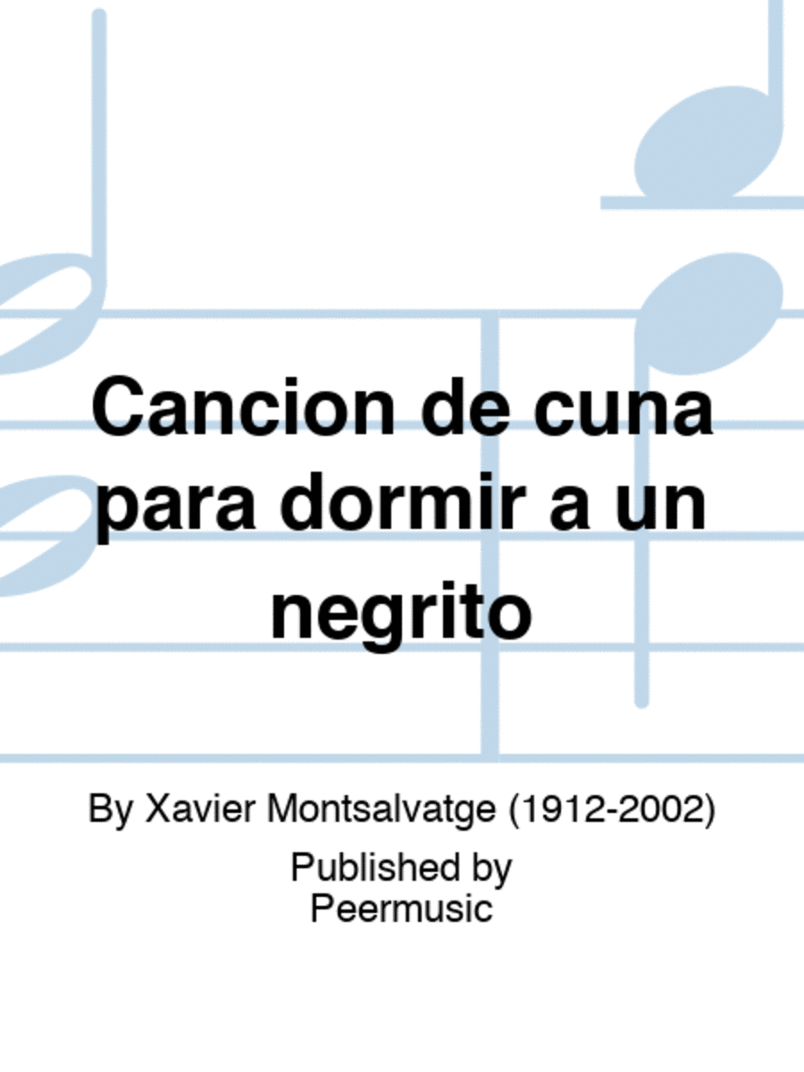 Cancion de cuna para dormir a un negrito Choir scores gallery preview page 1