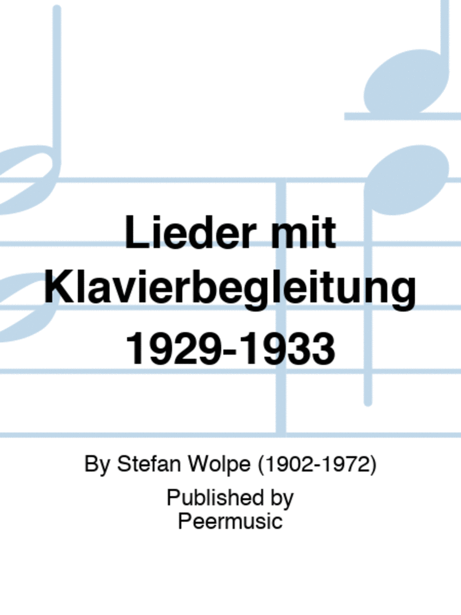 Lieder mit Klavierbegleitung 1929-1933 Voice Solo scores gallery preview page 1