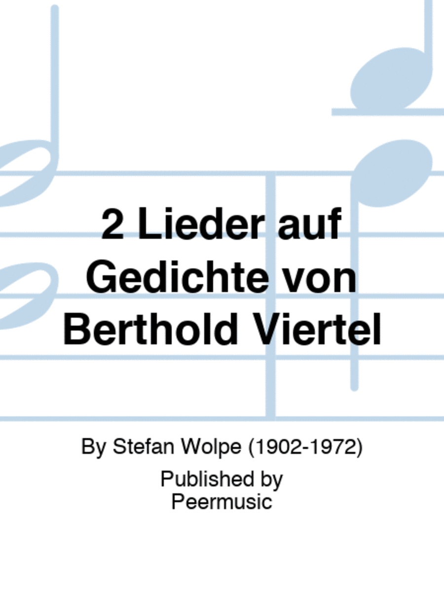 2 Lieder auf Gedichte von Berthold Viertel Medium Voice scores gallery preview page 1