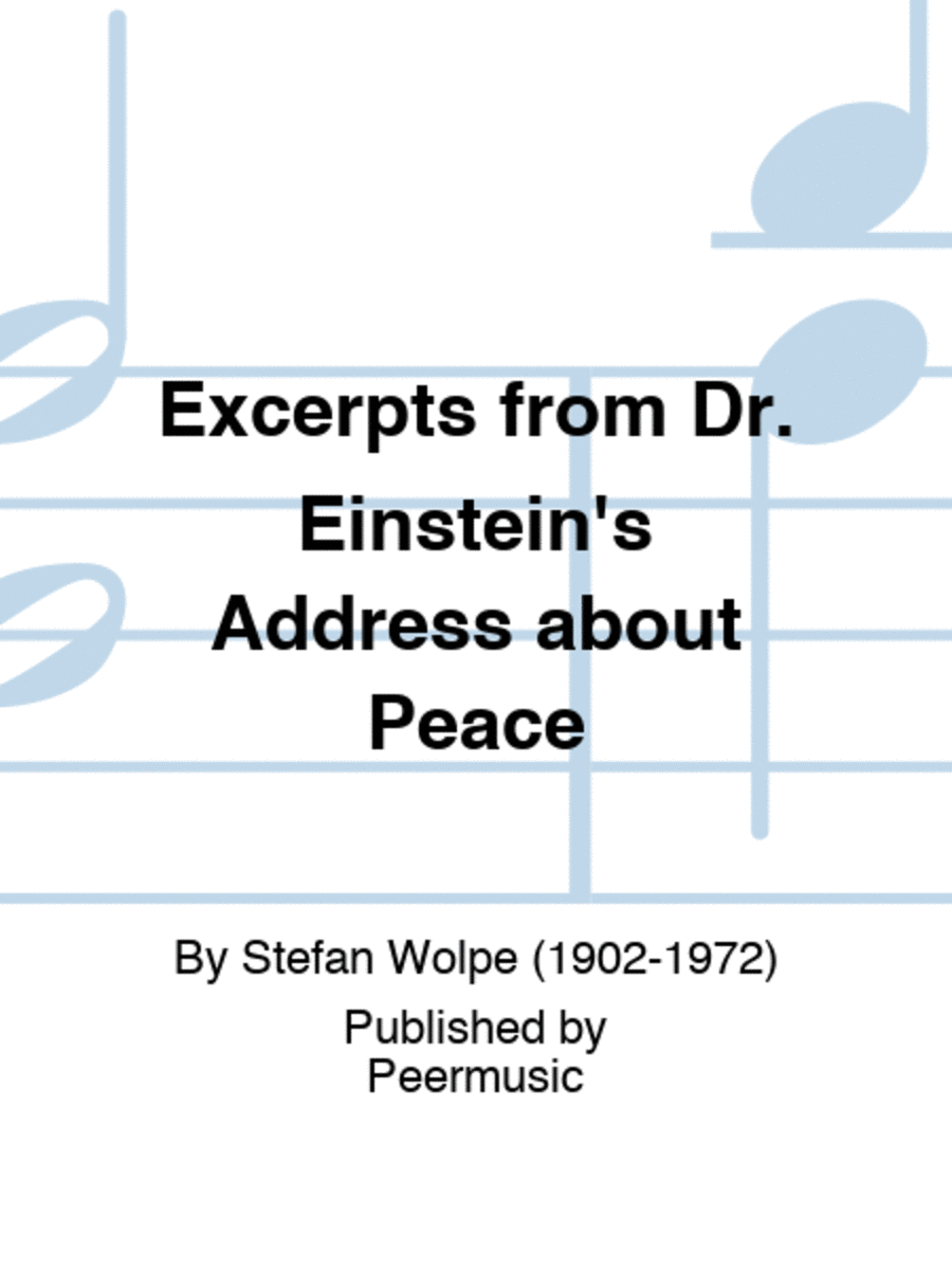 Excerpts from Dr. Einstein's Address about Peace Voice Solo scores gallery preview page 1