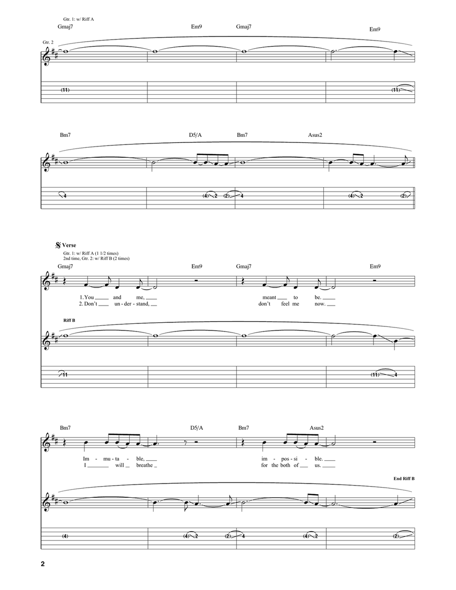 Stand Inside Your Love Stand Inside Your Love Guitar Tablature scores gallery preview page 2