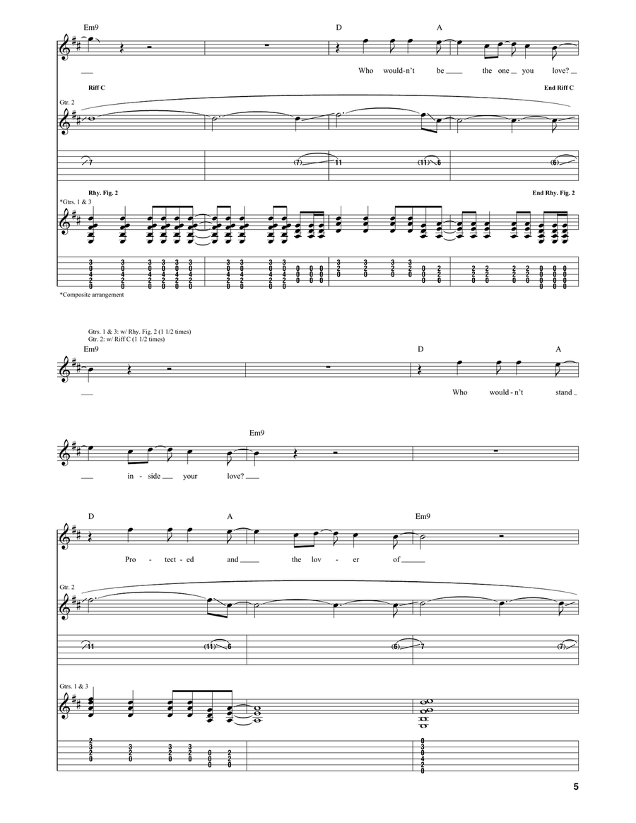Stand Inside Your Love Stand Inside Your Love Guitar Tablature scores gallery preview page 5