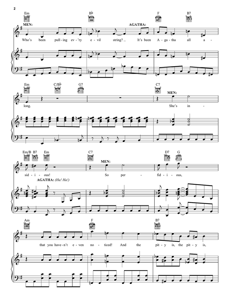 Agatha All Along (from WandaVision) Piano, Vocal, Guitar scores gallery preview page 2
