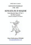 PAISIELLO SONATA IN D MAJOR Opus 23 no. 1 for flute & piano
