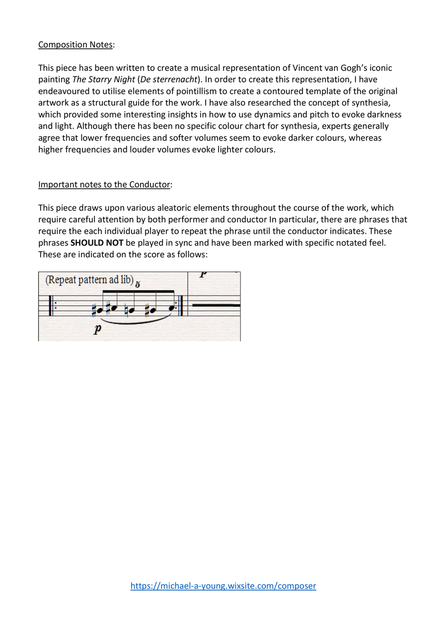 The Starry Night (Concert Band) - Score Concert Band scores gallery preview page 3