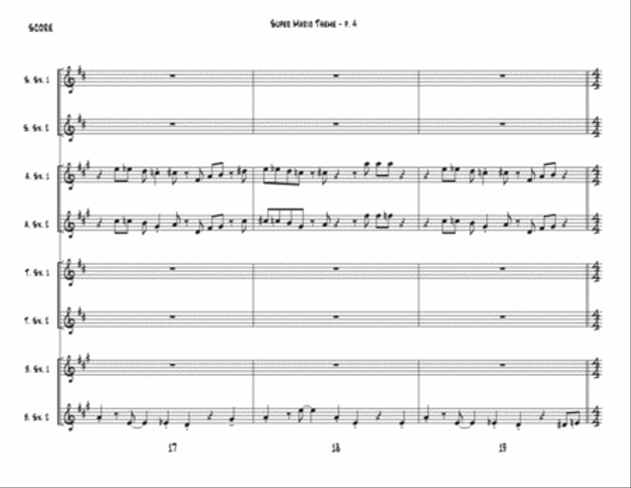 Super Mario Bros. Main Theme Woodwind Ensemble scores gallery preview page 4