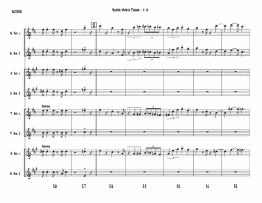 Super Mario Bros. Main Theme Woodwind Ensemble scores gallery preview page 6