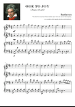 ODE TO JOY (Beethoven) Piano Duet Early Intermediate Grade 2