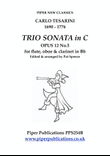 TESSARINI TRIO SONATA IN C OPUS 12 No. 5 for flute, oboe & clarinet