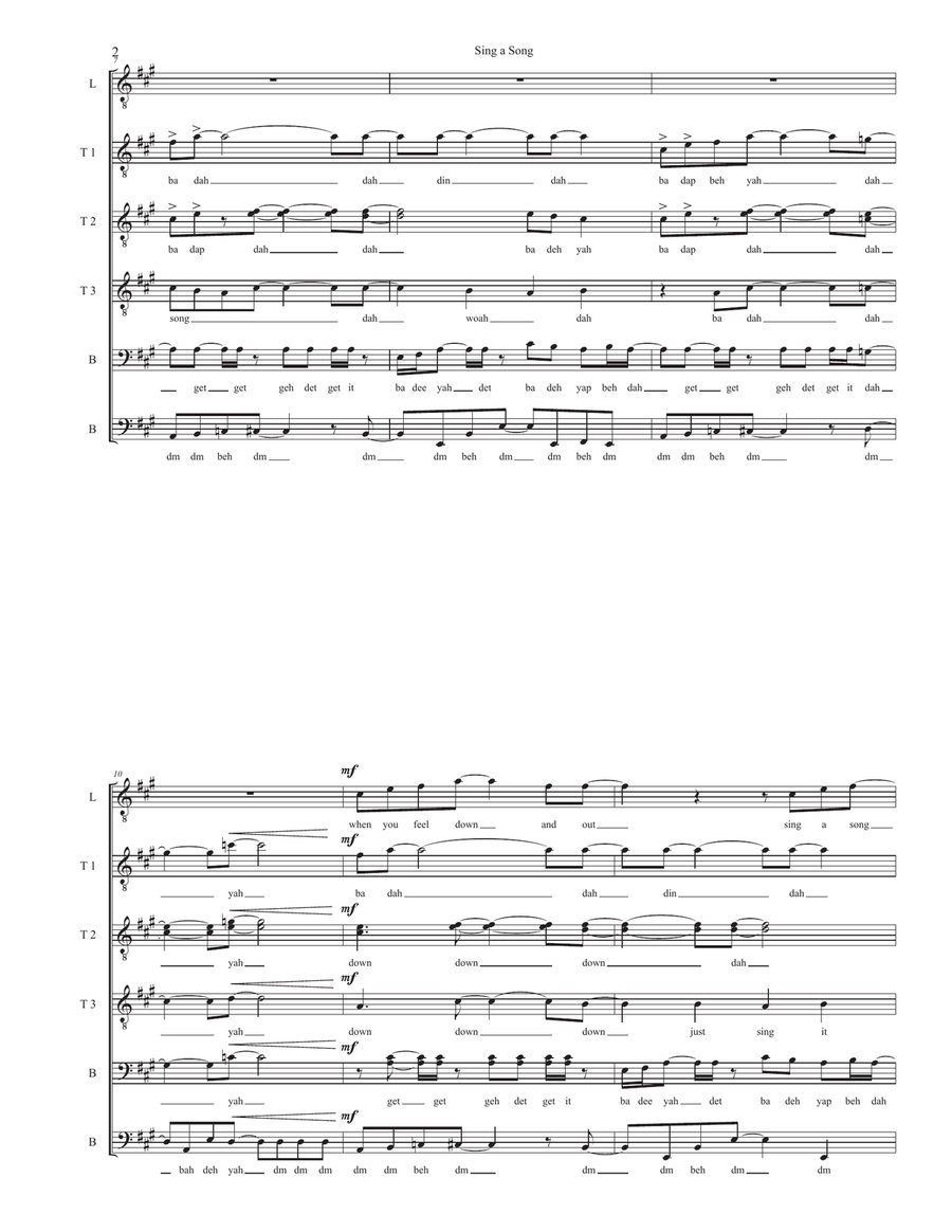Sing A Song Sing A Song TTBB scores gallery preview page 2